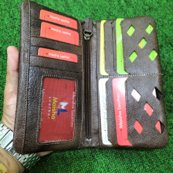 100% Leather Wallet & Mobile Purse And Card Holder