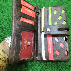 100% Leather Wallet & Mobile Purse And Card Holder