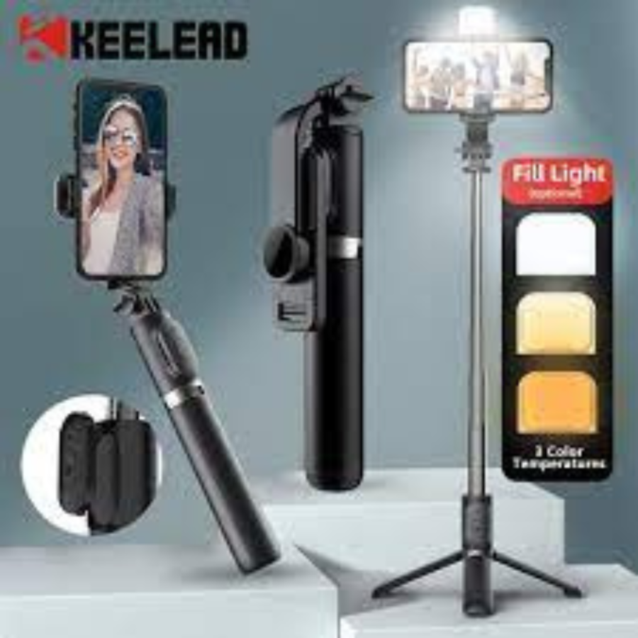 Q07 Selfie Stick Foldable Mini Tripod With Fill Light Bluetooth Remote Shutter Retractable Rod For Phon (3648)