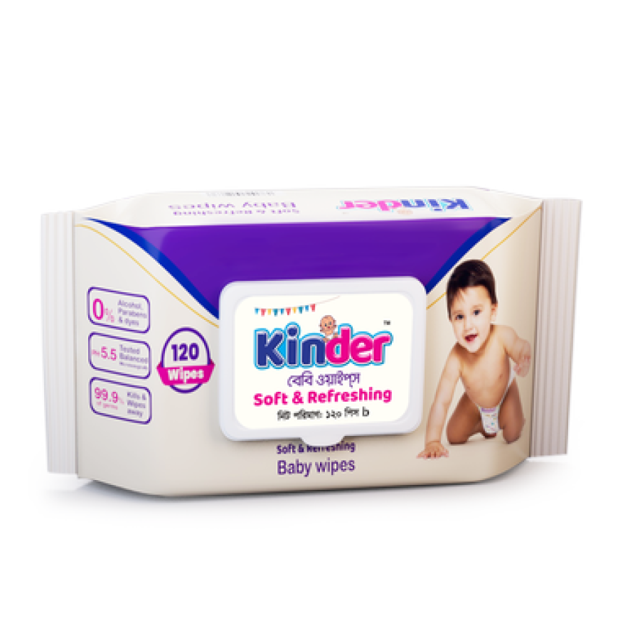 Kinder Baby Wipes 120pcs Pouch