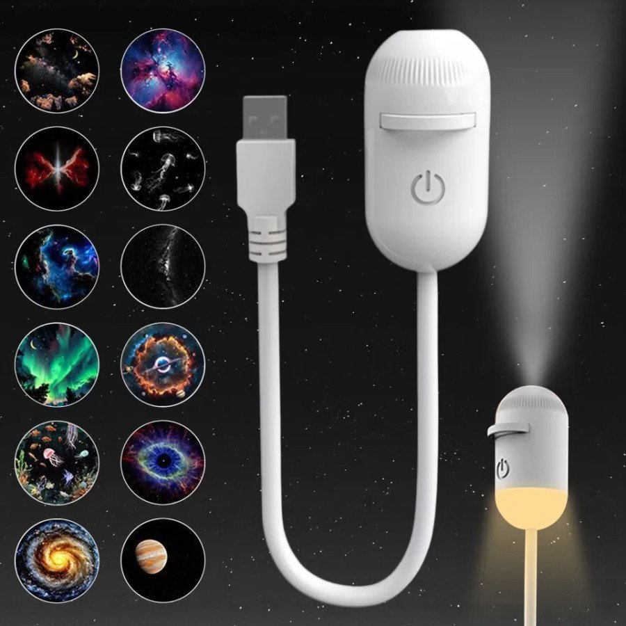 2-in-1 Mini Star Projector Night Light