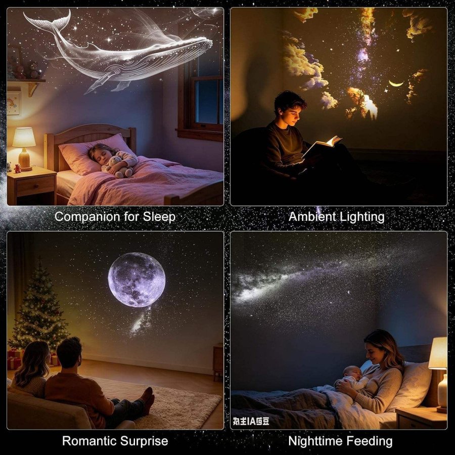 2-in-1 Mini Star Projector Night Light