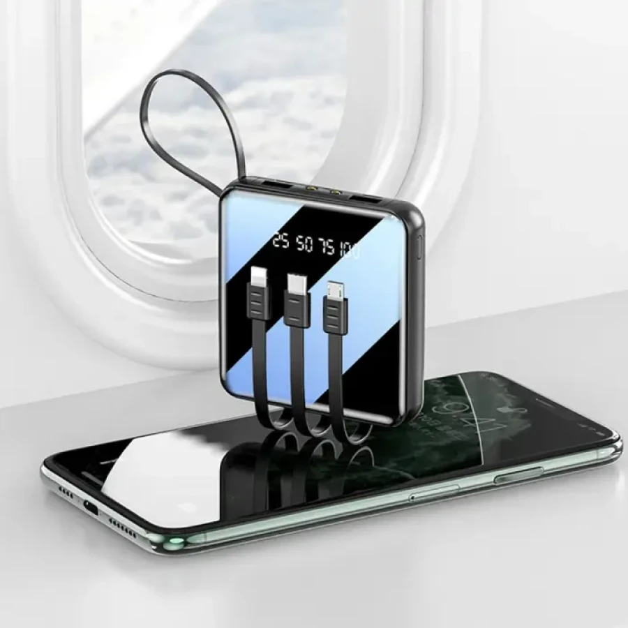 20000 mAh Power Bank with LED Display & All-in-One Cable Set