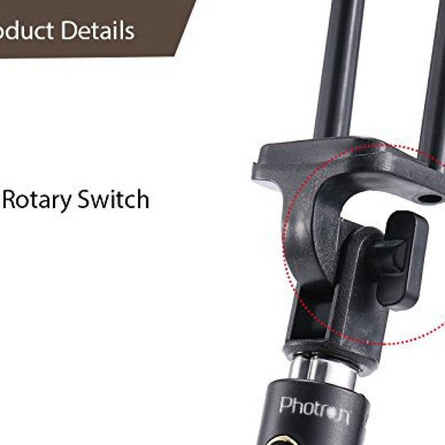 3 Gen Wired Selfie Stick Aux Cable 1 Meter Extendable Monopod Black Gold