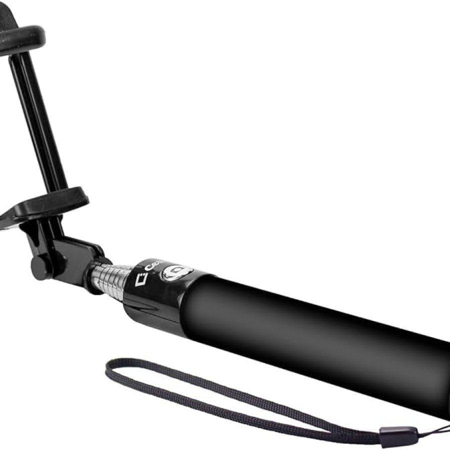 3 Gen Wired Selfie Stick Aux Cable 1 Meter Extendable Monopod Black Gold