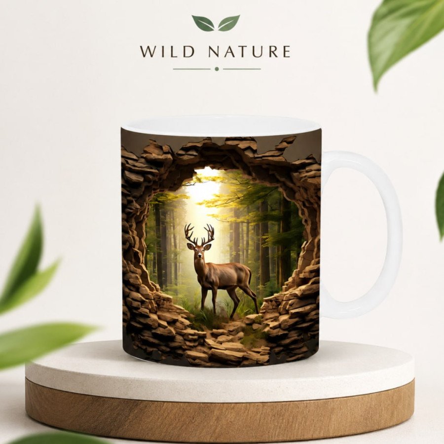 3D Fish In Water Design Ceramic Mug