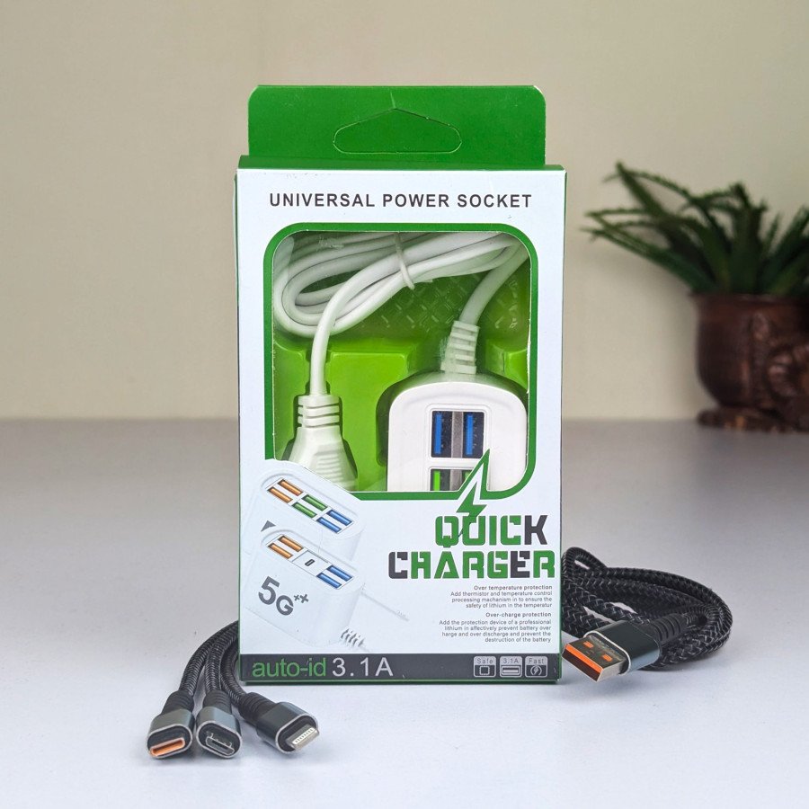 6-in-1 Charging Solution: 6U Multi-