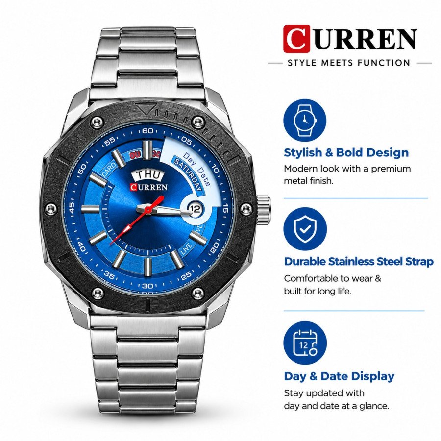 CURREN Premium Men’s Watch ✨⌚ 🔥 প্রিমিয়াম লুক, স্টাইলিশ ডিজাইন—আপনার ব্যক্তিত্বে যোগ করুক নতুন মাত্রা!