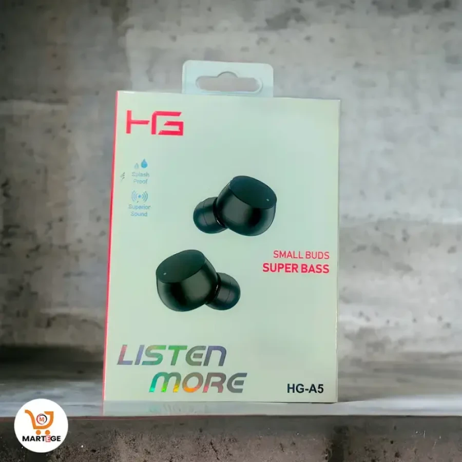 HG A5 wireless headphone buds.