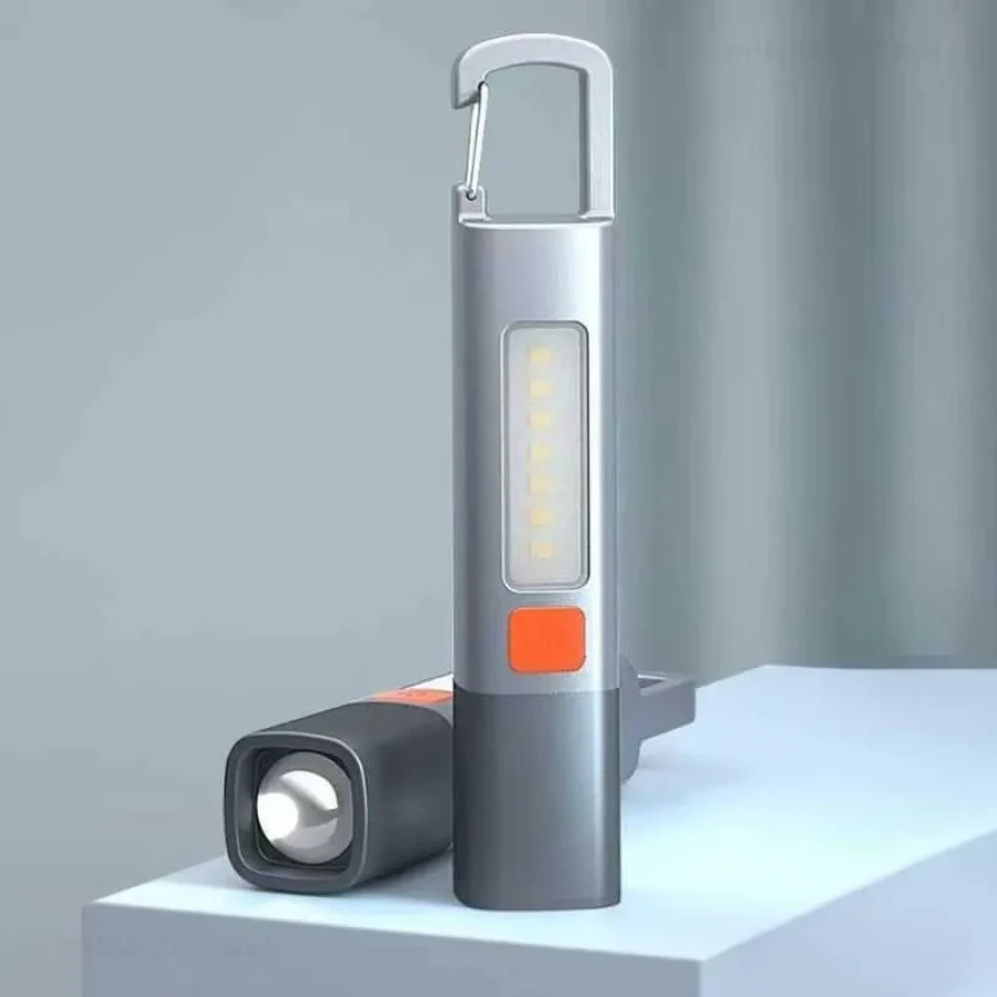 High Power LED Portable Multifunction COB Zoomable Flashlight